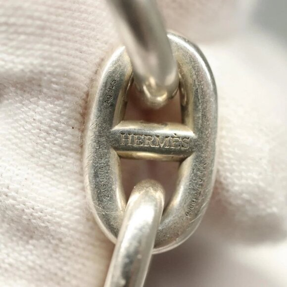 HERMES Chene Dunkle MM Bracelet Ag925 17 Links Silver Auth 135953V - Picture 6 of 13